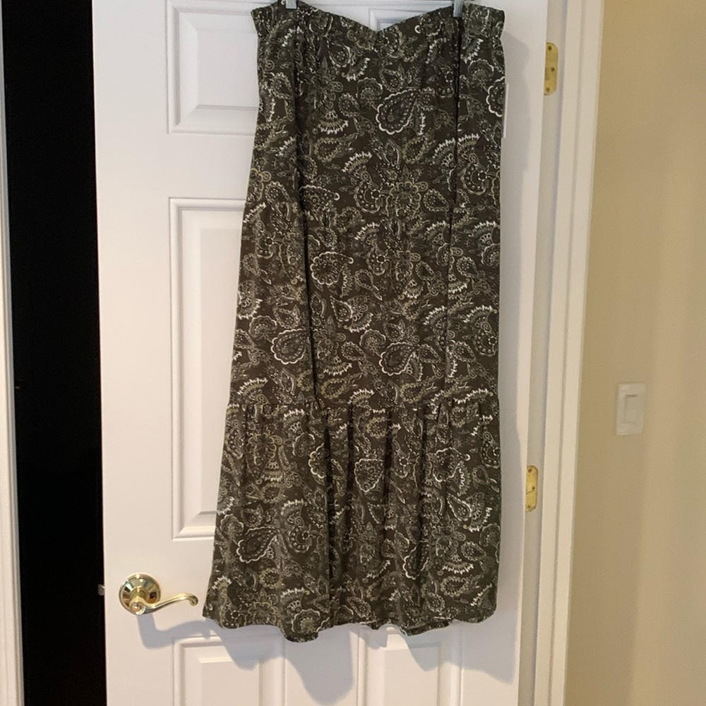 Lula Roe Paisley Brown and Green Skirt